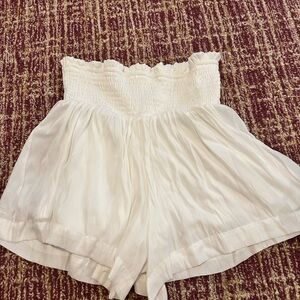 TCEC High Waist White Women's Shorts